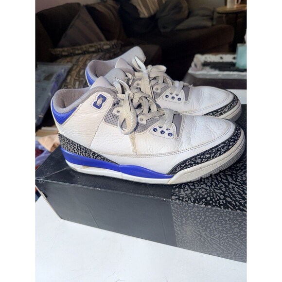 Nike Air Jordan 3 Retro Mid Racer Blue Elephant Skin CT8532-145 Mens Sz 8 W/box main image 4